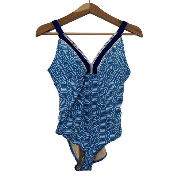 Talbots x Cabana Life Embroidered One Piece Swimsuit Small Tropical Beach UPF 50 - Picture 1 of 9